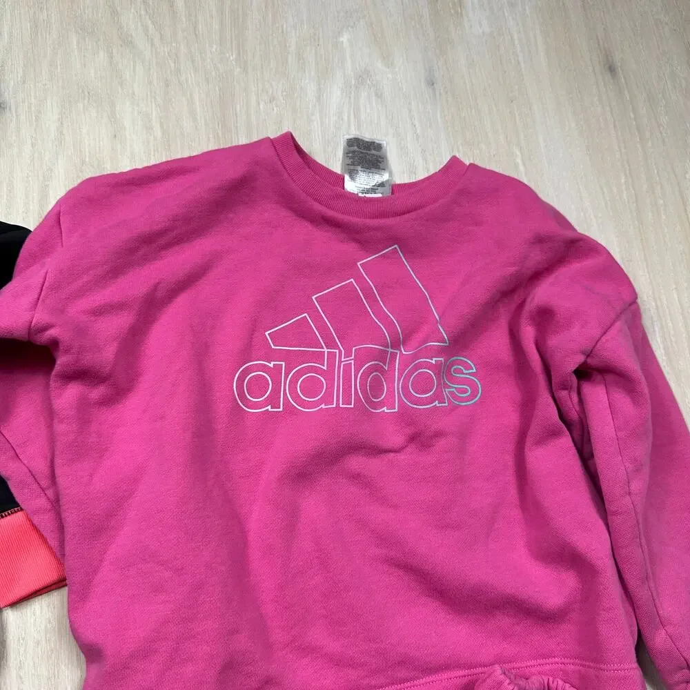Adidas Originals 4 Piece Pink Athleisure Hoodie Jogger Shorts Clothing Lot 4T